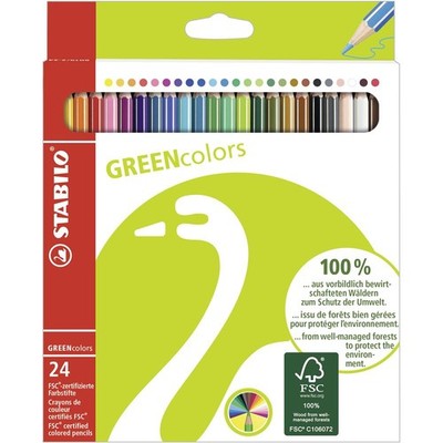 STABILO GREENcolors 24er Pack Sechskant Buntstifte Farben Malstifte Farbstifte