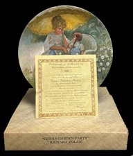 Cora’s Garden Party Collector Plate Richard Zolan 1982 Modern Masters COA
