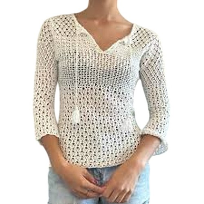 #ad #ad Vintage Y2K EXPRESS Hand Knit Crochet Top Linen Cotton Size Small S PRAIRIE $20.00