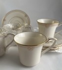 Noritake Satin Gown Tea Cups & Saucers Gold Trim -unused - 4 Sets — photo 2