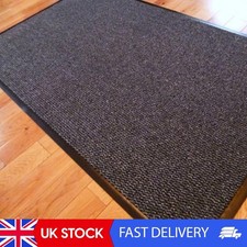 Extra Large Entrance Door Mat 120cm X 180cm Rubber Backed Non Slip - Grey/Black