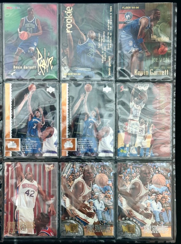 1995 HUGE LOT 141 NM/MT ROOKIE CARDS-GARNETT/STACKHOUSE/JOE SMITH-METAL/INSERTS