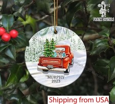 Chihuahua - Red Truck Christmas Ornament, Personalized Ornament, Custom Chris...
