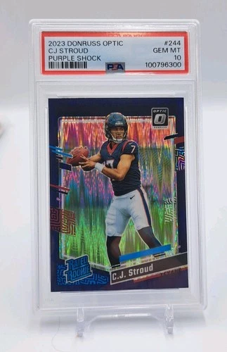 2023 Donruss Optic C.J. Stroud Purple Shock Prizm Rated Rookie #244 PSA 10