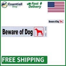 Mylar Made 2" x 8" Beware of Dog Sign - Fluorescent Ink for Maximum Visibility