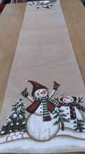 72" X 16" Snowman Table Runner Winter Holiday