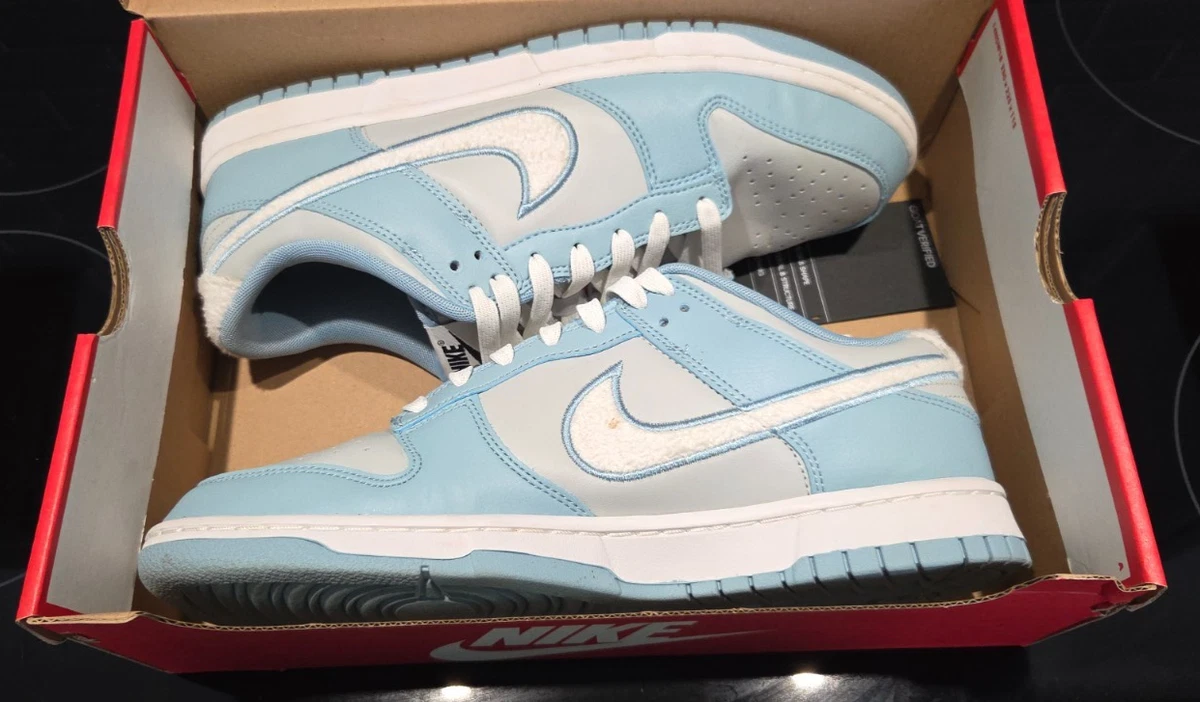 Nike Dunk Low Fleece Swoosh - Light Blue for sale 