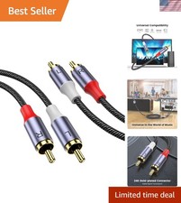 Durable RCA Stereo Cable 1M, 24K Gold-Plated Connectors for Home Audio Systems