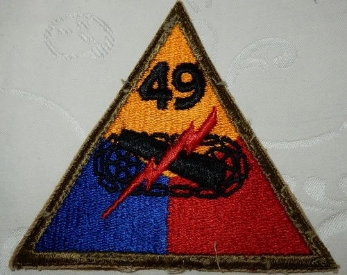 WW2 ERA 49th ARMORED DIVISION PATCH US MILITARY BADGE UNITED STATES WORLD WAR II