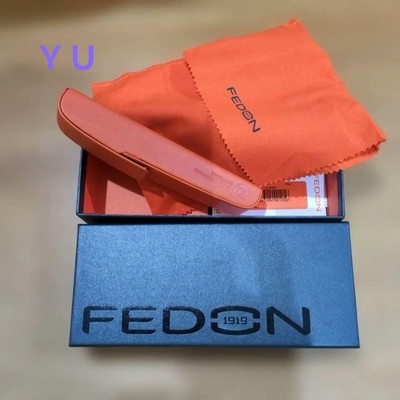 Brand new, unused, rare Georges Fedon orange fountain pen and pen case