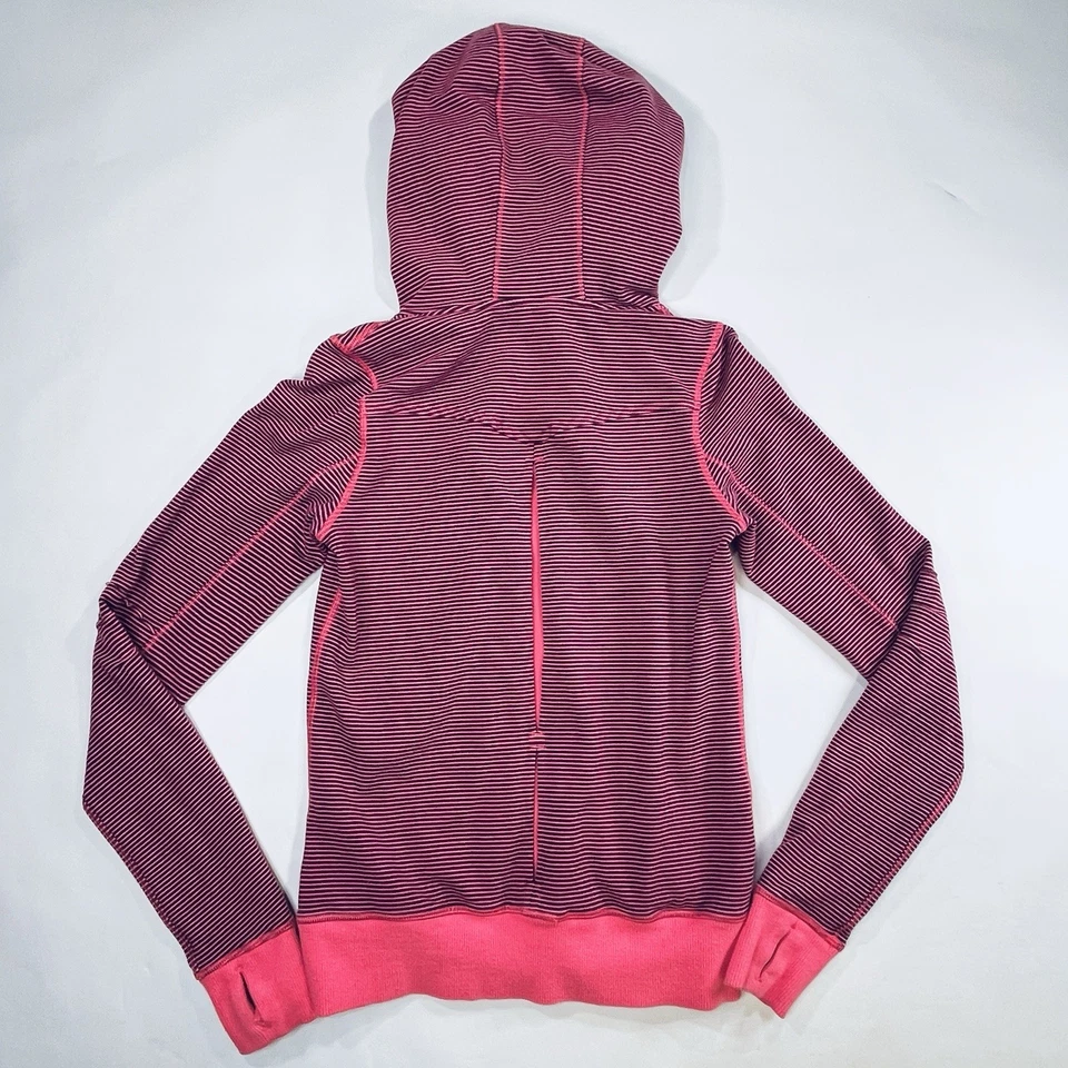 Lululemon Bliss Break Sudadera con Capucha Mujer 4 Rosa Púrpura Rayas Chaqueta Suéter Cremallera Foto 2 de 4