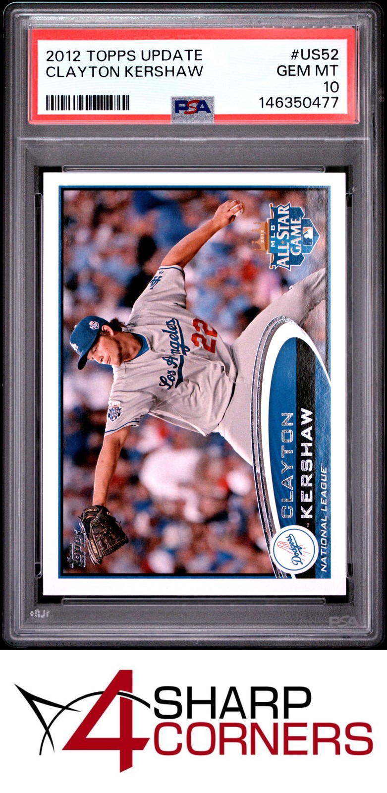 2012 TOPPS UPDATE #US52 CLAYTON KERSHAW PSA 10