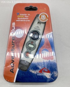 Highgear Adventure Plus 7-in-1 Outdoor Tool Whistle Compass LED Flashlight New