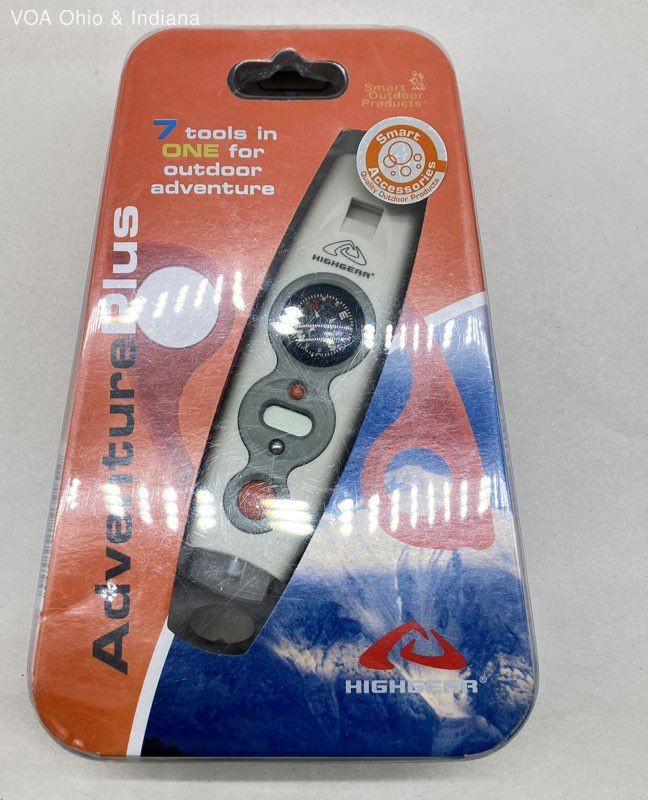 Highgear Adventure Plus 7-in-1 Outdoor Tool Whistle Compass LED Flashlight New