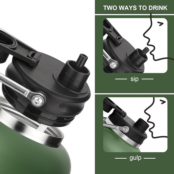 Zenbo One Gallon/128 oz Jug, Straw, Double Wall Leak Proof Keeps Hot / Cold