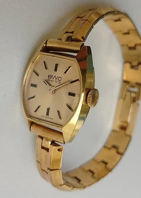 BWC Damenuhr Vintage Swiss Made Handaufzug Vergoldet Armbanduhr Edelstahl P19 - Bild 1 von 4