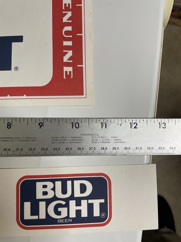 Lote de pegatinas vintage Bud Light de 10”x8” cerveza Anheuser Busch nos - Imagen 2 de 4