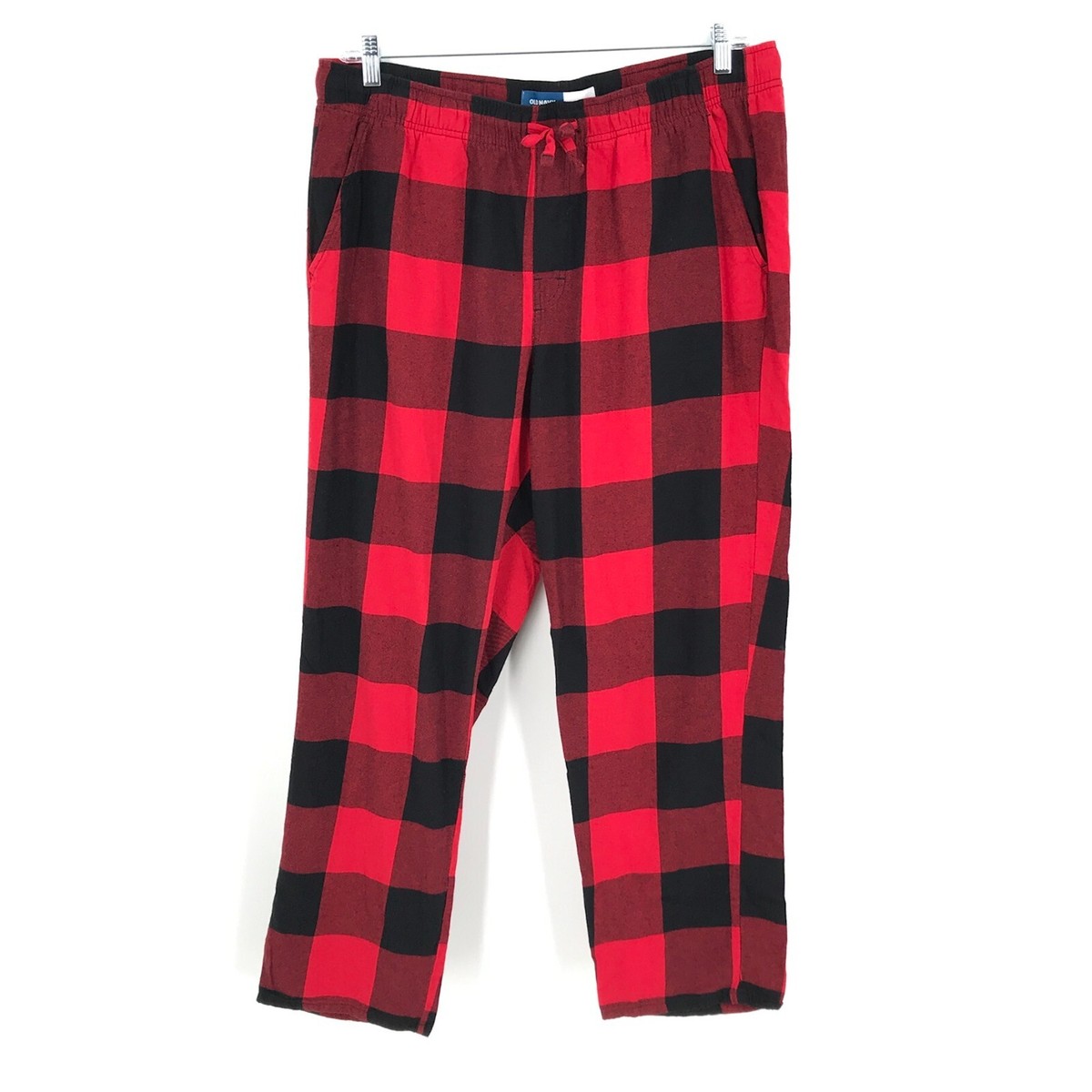 Old Navy Mens Pajama Pants XL Red Buffalo Plaid Sleepwear Pockets - Main Image