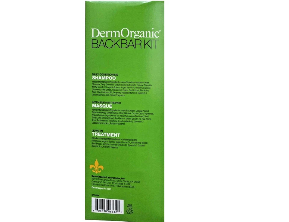 DermOrganic Champú Diario y Mascarilla Reparadora Intensiva y Kit de Tratamiento Sin Enjuague Foto 2 de 4