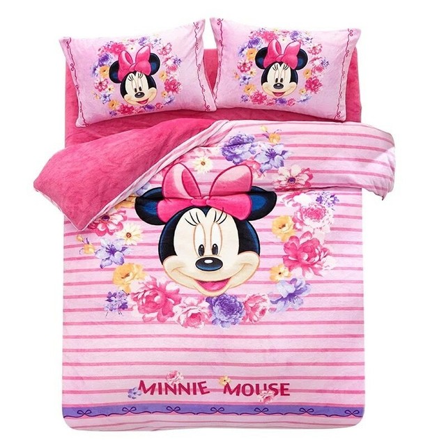 Zippy Sack Minnie Mouse Pink Twin Size Fleece Fitted Bed Cover