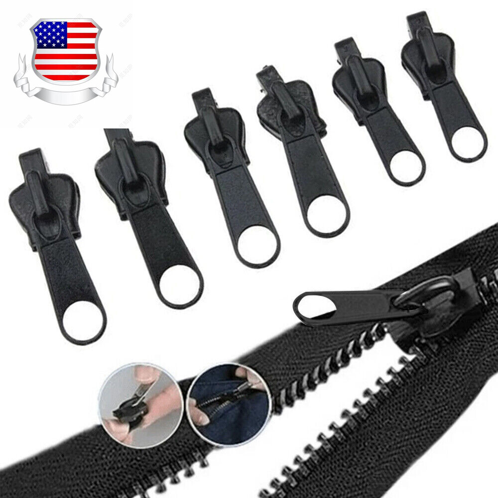 6PCS Instant Zippers Fix Repair Kit Zip Slider Pulls Pullers Replacement Sewing