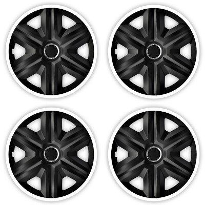 Set 4 Copricerchi Action Nero/Blu 15 Pollici - Cerchi In Materiale Resistente E Design Sportivo
