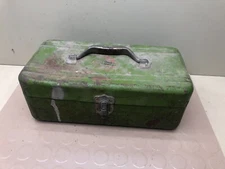 Vintage SIMONSEN Green Metal Tackle Box