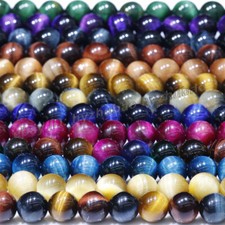 4/6/8/10/12mm Natural Tiger's Eye Gemstones Round Smooth Loose Beads Chatoyant