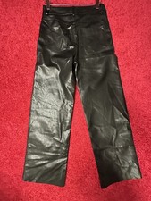 Nasty Gal, Vegan Leather Wide Leg Pants Pocketed Zippered Button Womens small