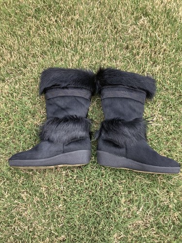 Tecnica Black Fur Winter Boots Italy Womens Size EU 43 Size 12.5 - Picture 10 of 12