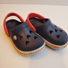 Crocs Mickey Mouse Disney Clogs Children s 6-7Character Blue Red Strap