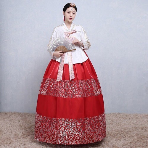 Abito da sposa tradizionale coreano abito da adulto costume corte coreano abito Hanbok - Foto 8 di 27