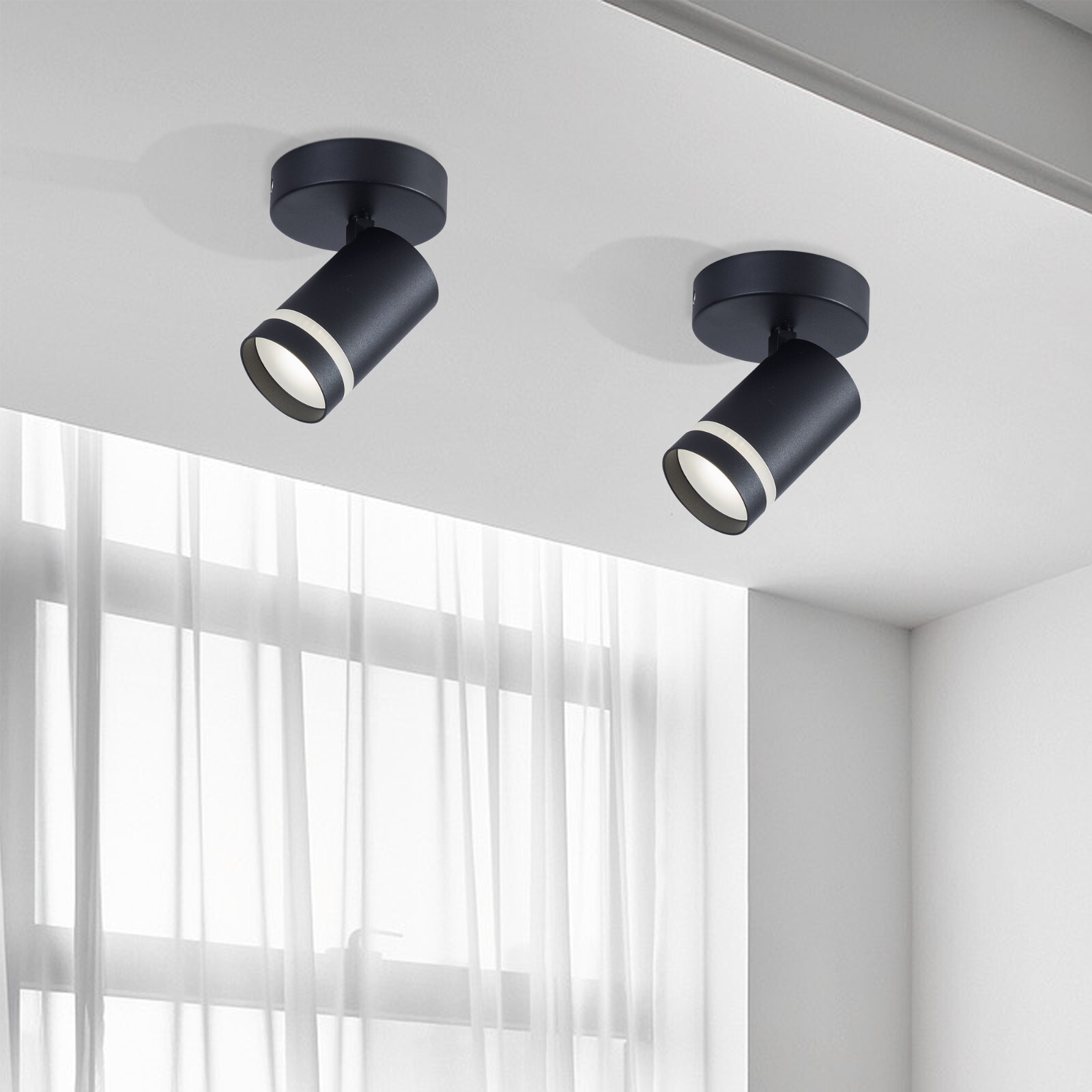 HARPER LIVING Modern Spotlights with Frosted Cover (1 Light Spotlight, Black)