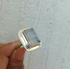 RAINBOW MOONSTONE NATURAL GEMSTONE 925 STERLING SILVER JEWELRY RING 3 TO 12
