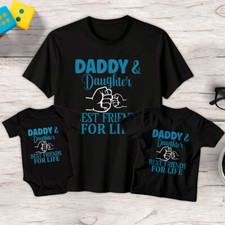 Mens Kids Daddy Daughter Fist Bump Funny Fathers Day T-Shirt Tee Baby Romper #FD