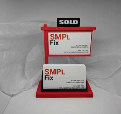 Real Estate Business Card Holder-Real Estate Card Display-Red & Black