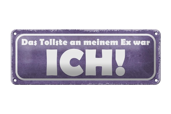 Blechschild Spruch 27X10Cm Das Tollste An Meinem Ex War Ich Deko Schild Tin Sign-image