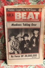 KRLA BEAT Oct 8, 1966 Monkees Taking Over MAGAZINE Newspaper COMPLETE Rare USA