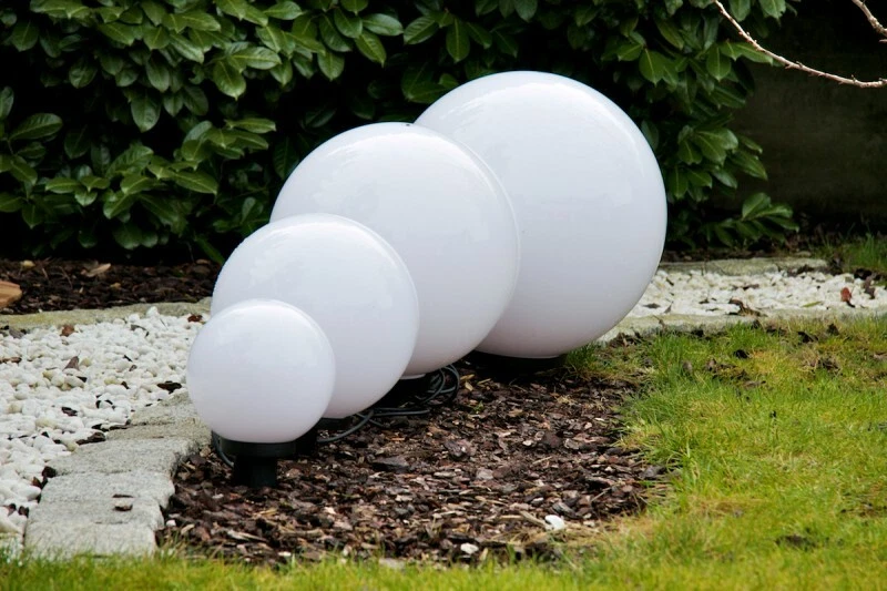 Kugelleuchten Set Kugellampe Außenlampe Außenleuchte Erdspiess Gartenleuchte NEU - Bild 4 von 4