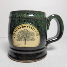 North Bend State Park WV Sunset Hill Stoneware Mug Green Coffee Cup