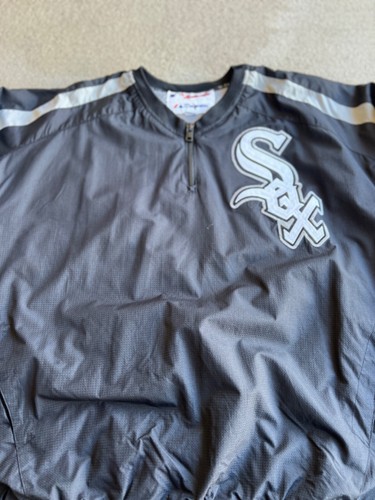 Vintage 90's Majestic Chicago White Sox 3/4 Zip Pullover Jacket - Picture 3 of 6