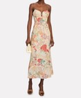Significante Other Salvador Midi Dress Picnic Peonies Sweetheart Neckline | 2