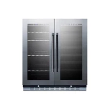 Summit SWBV3067B 30" Glass Door Wine Refrigerator, Dual Temperature, 33 Bottles