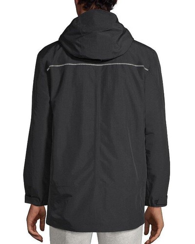 LANDS' END Men's L Black Squall Hooded Jacket NWT $165 - Picture 2 of 4