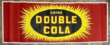 Scarce Vintage Giant  110” X 42” Double Cola Billboard Soda Advertising Poster