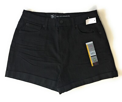 No Boundaries Super High-Rise Curvy Mom Shorts - Size 13 Black New