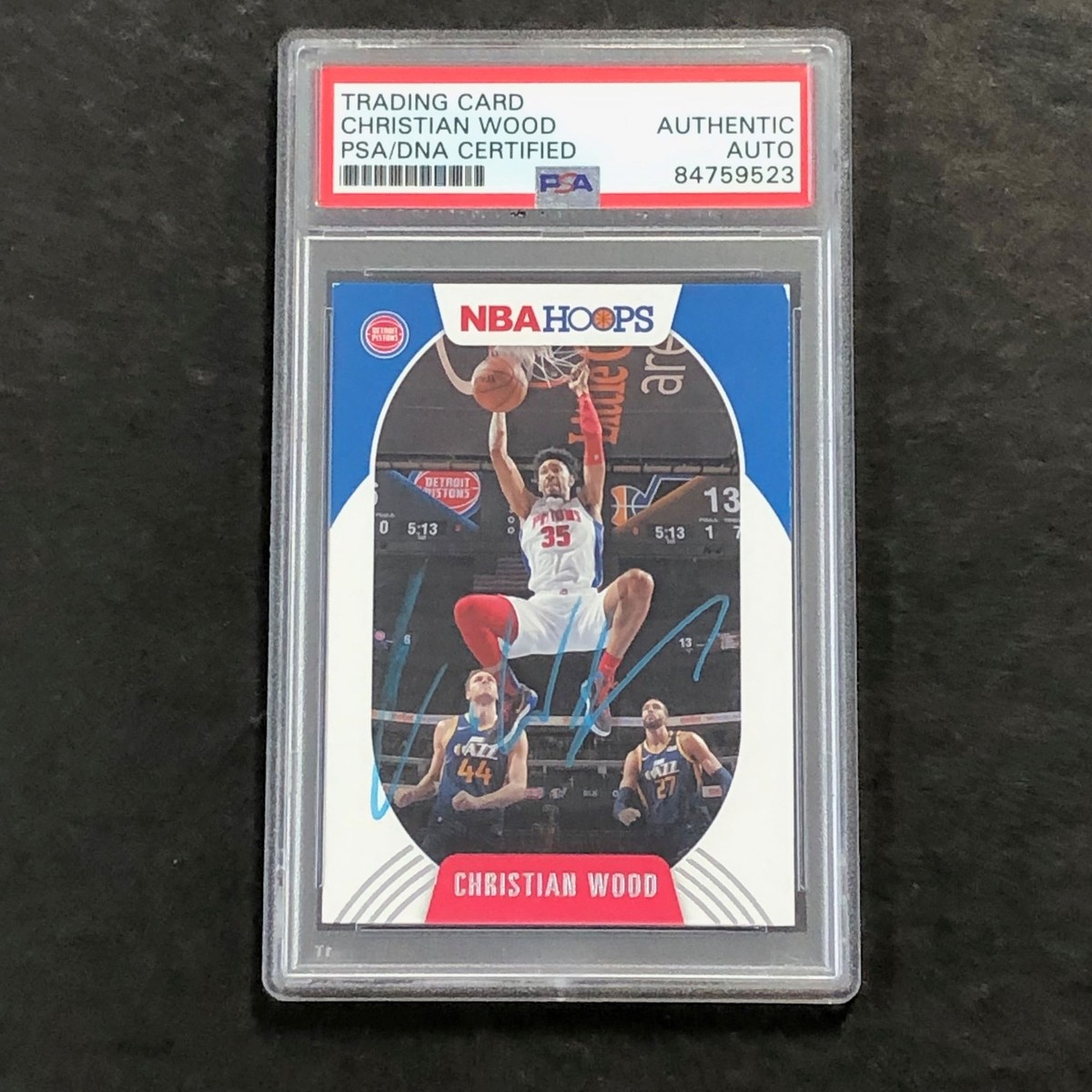 2020-21 Panini NBA Hoops #25 Christian Wood Signed Card AUTO PSA 