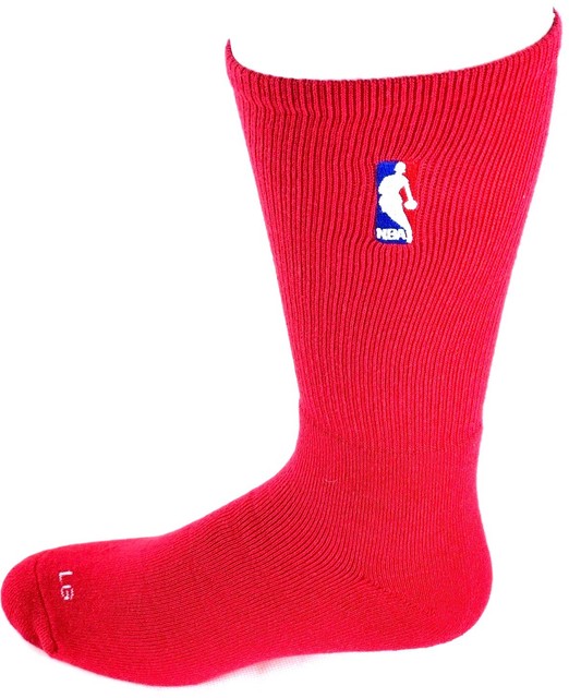 Official Logoman NBA Basketball Socks Red for Bare Feet Size Large for