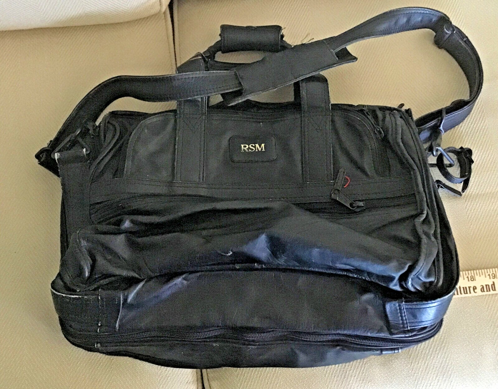 TUMI Men’s Black Genuine Leather Briefcase Two Sectio… Gem