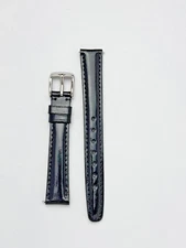 14mm Black Genuine Patent Leather Watch Band - USA